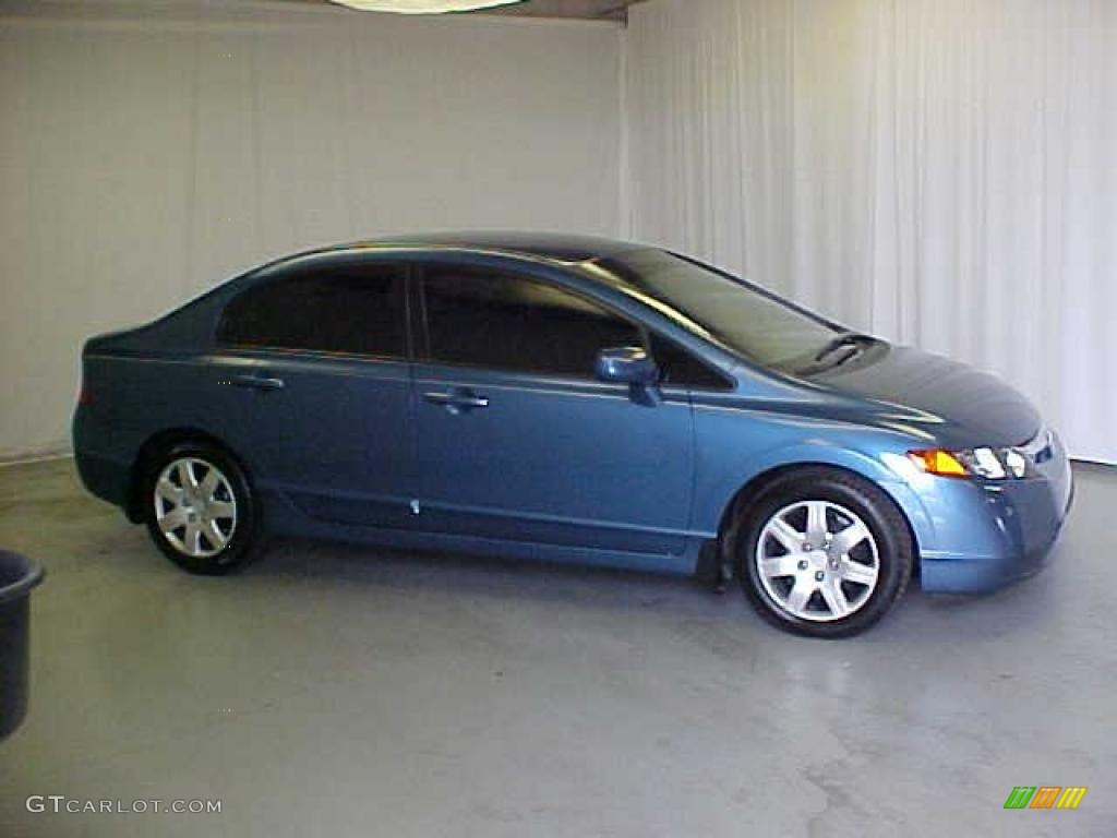2007 Civic LX Sedan - Atomic Blue Metallic / Gray photo #3