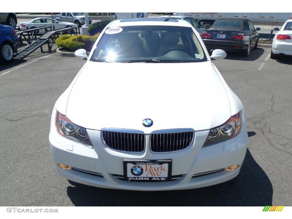 2008 3 Series 335xi Sedan - Alpine White / Beige photo #4