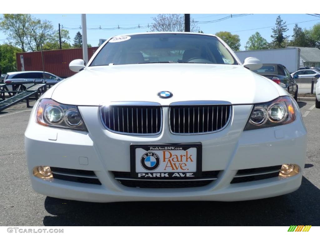 2008 3 Series 335xi Sedan - Alpine White / Beige photo #5