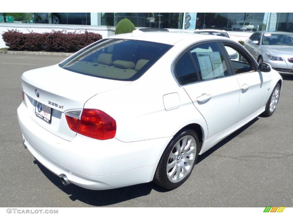 2008 3 Series 335xi Sedan - Alpine White / Beige photo #14
