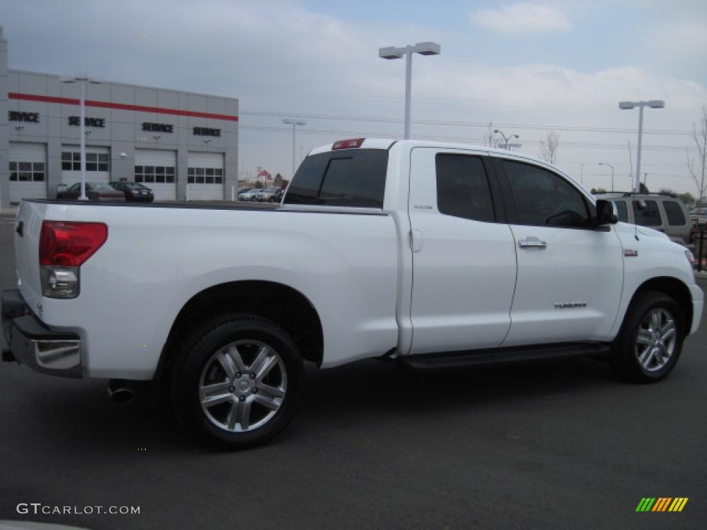 2008 Tundra Limited Double Cab 4x4 - Super White / Beige photo #2