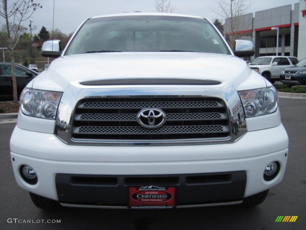 2008 Tundra Limited Double Cab 4x4 - Super White / Beige photo #6