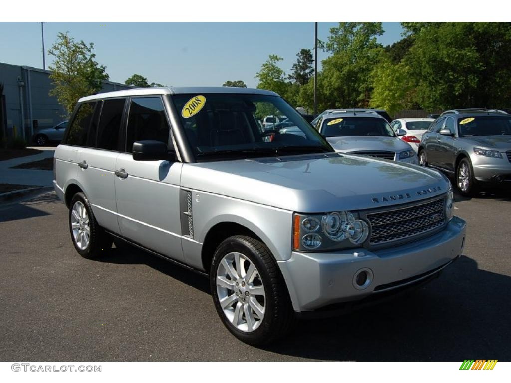 2008 Range Rover V8 Supercharged - Zermatt Silver Metallic / Navy Blue/Ivory photo #1