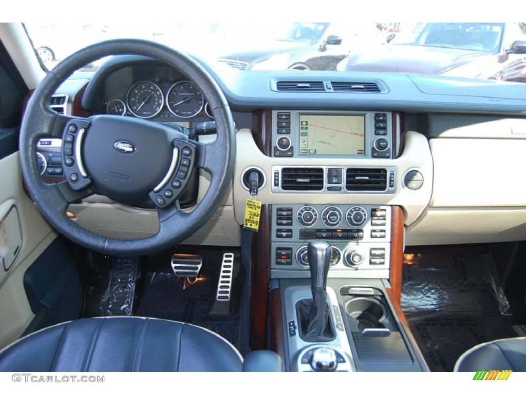2008 Range Rover V8 Supercharged - Zermatt Silver Metallic / Navy Blue/Ivory photo #3