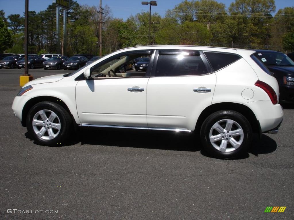 2007 Murano SL AWD - Glacier Pearl White / Cafe Latte photo #9