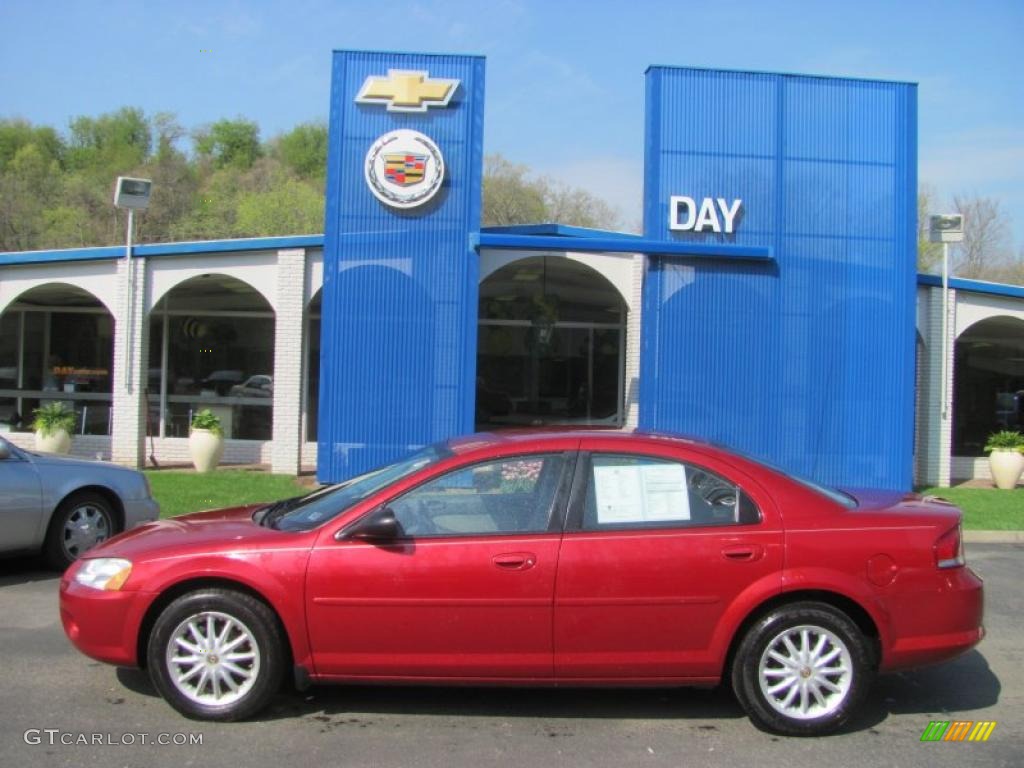 2002 Sebring LX Sedan - Inferno Red Pearl / Dark Slate Gray photo #2