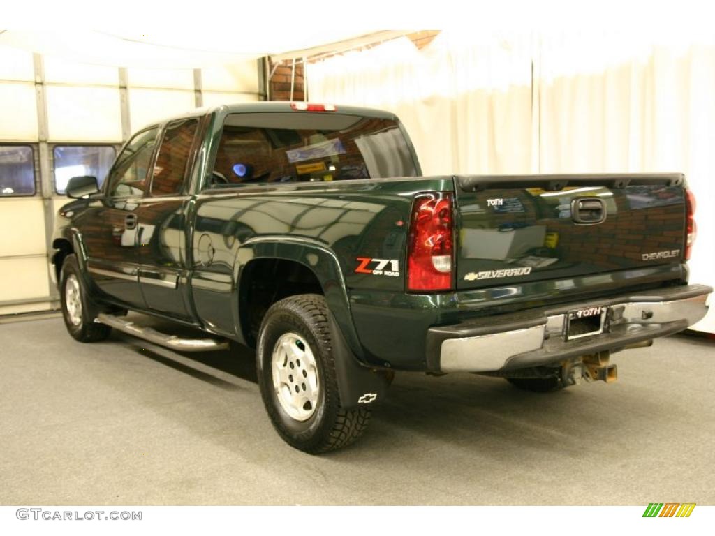 2004 Silverado 1500 Z71 Extended Cab 4x4 - Dark Green Metallic / Medium Gray photo #4