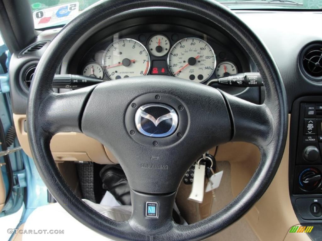 2002 MX-5 Miata LS Roadster - Crystal Blue Metallic / Tan photo #38