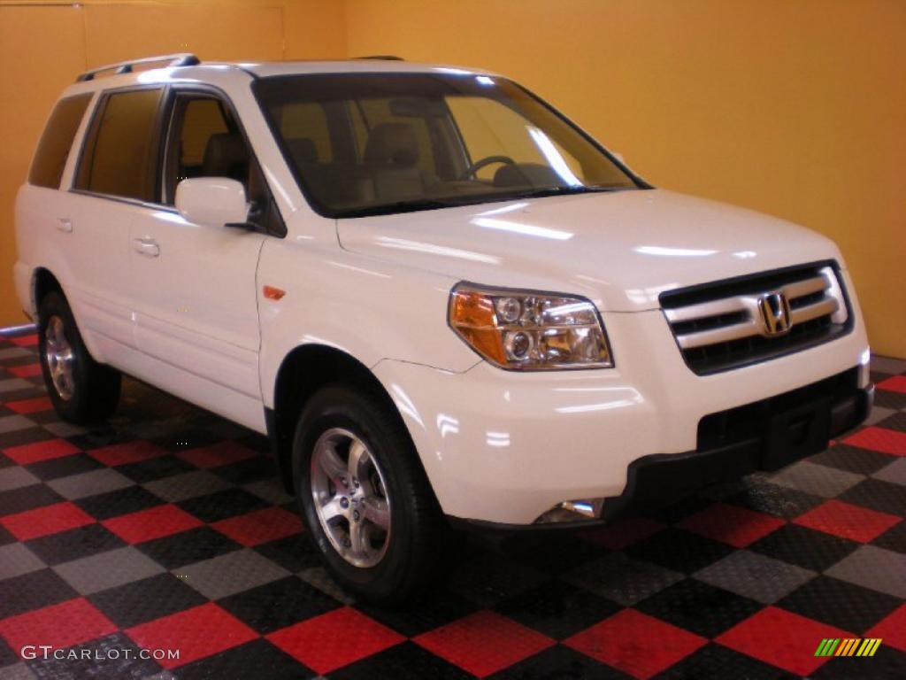 2007 Pilot EX-L 4WD - Taffeta White / Saddle photo #1