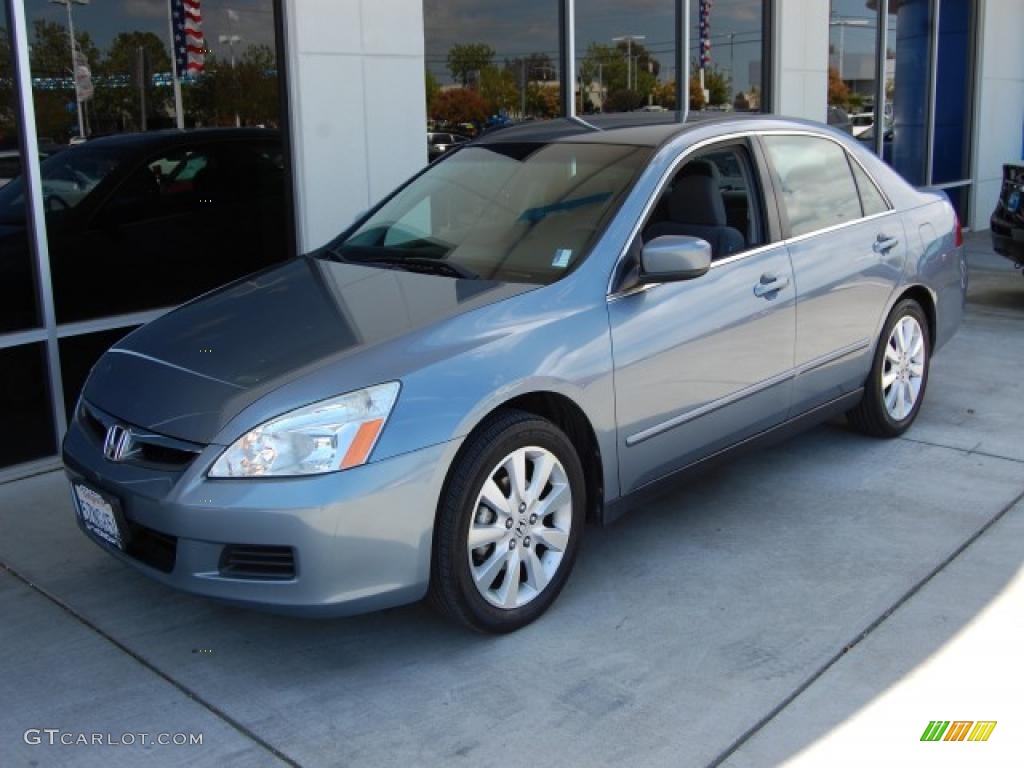 2007 Accord LX Sedan - Cool Blue Metallic / Gray photo #7