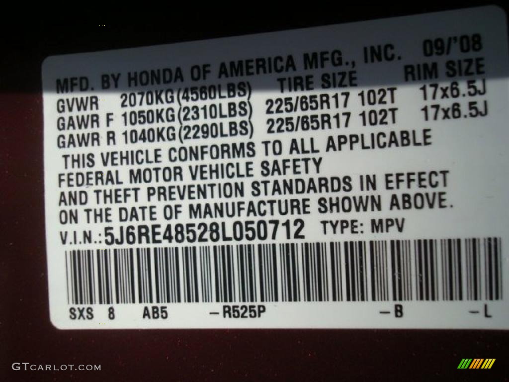 2008 CR-V EX 4WD - Tango Red Pearl / Gray photo #27