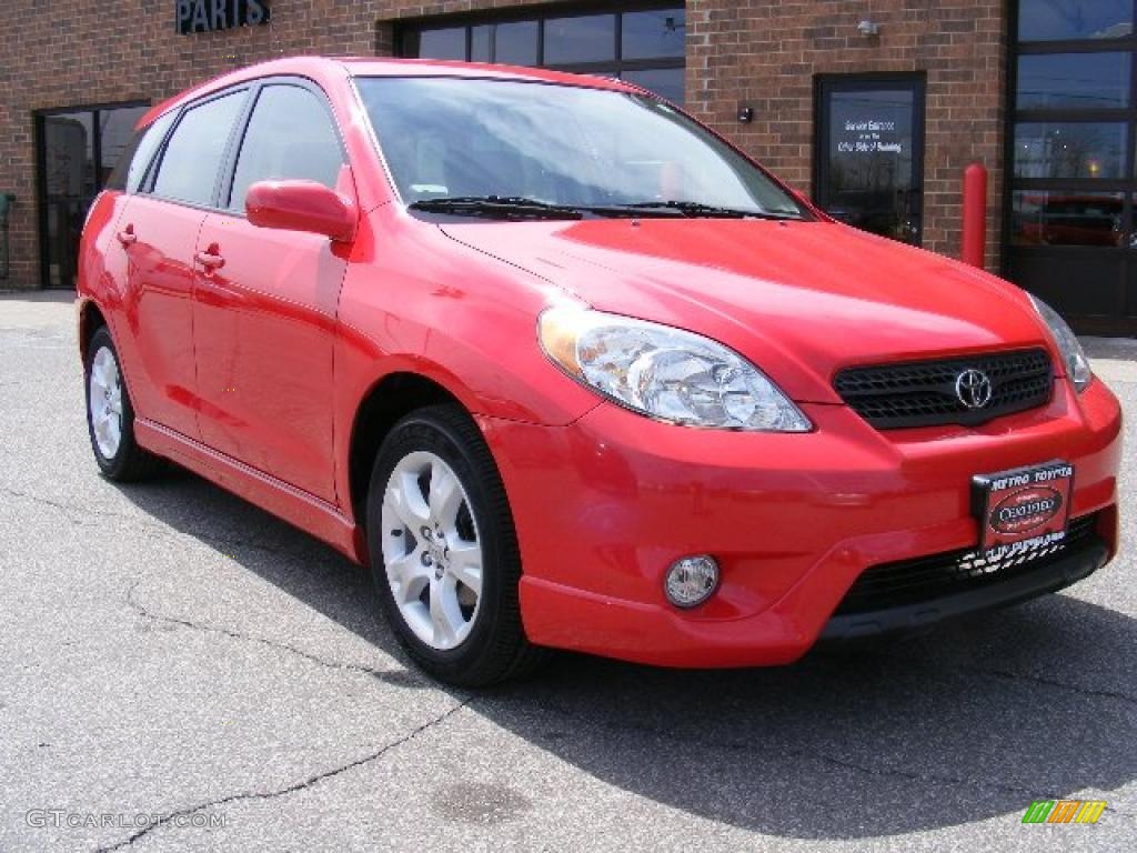 Radiant Red Toyota Matrix