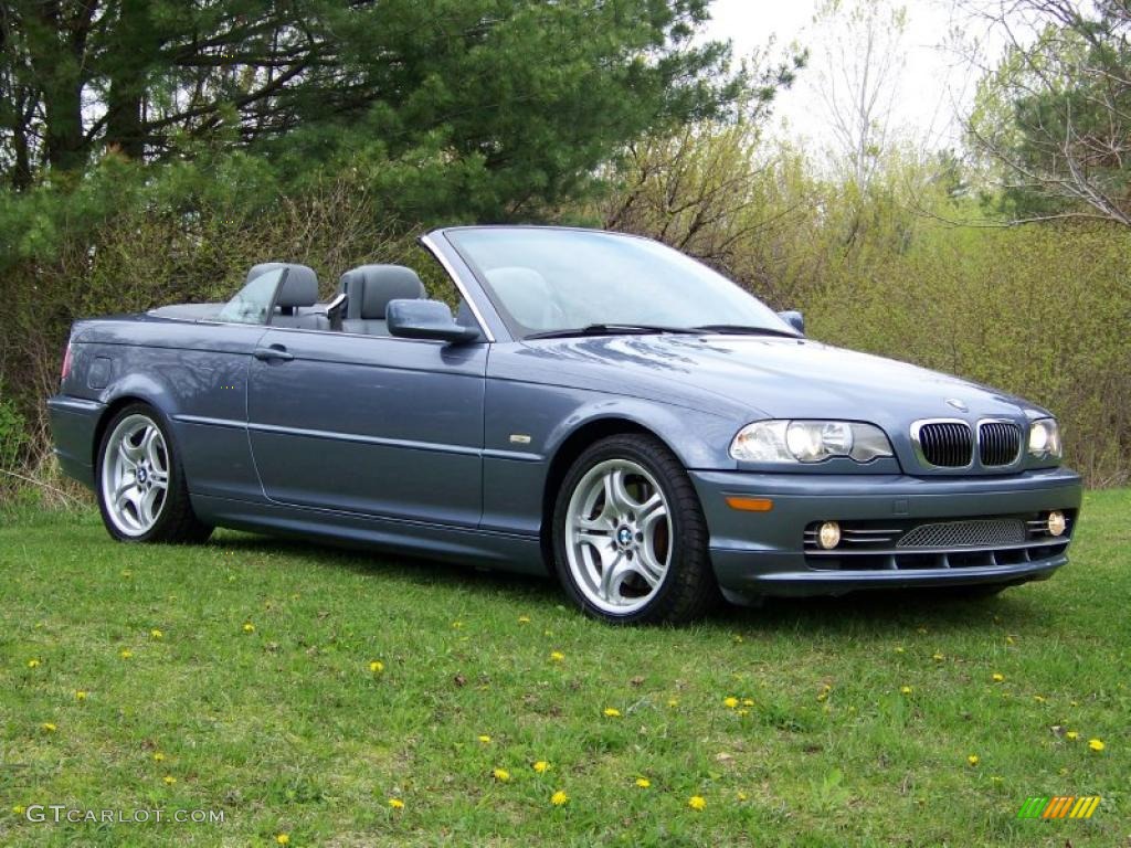 2002 3 Series 330i Convertible - Steel Blue Metallic / Grey photo #3
