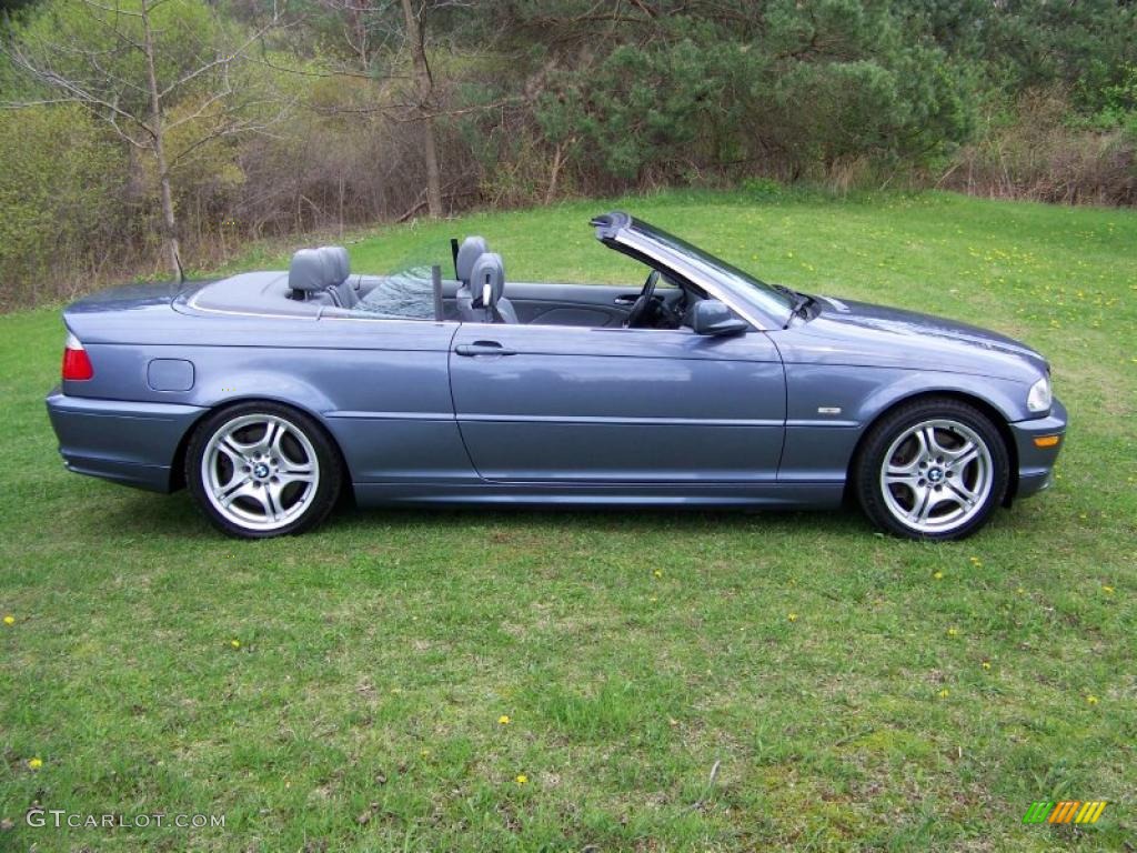 2002 3 Series 330i Convertible - Steel Blue Metallic / Grey photo #4