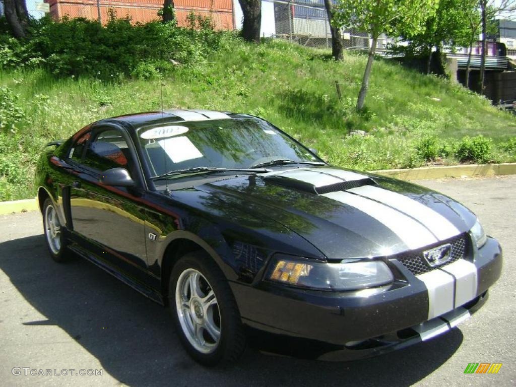 2002 Mustang GT Coupe - Black / Medium Parchment photo #5