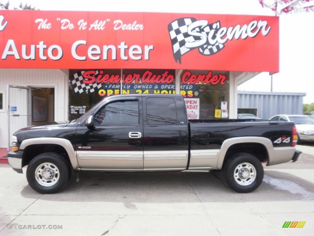 1999 Silverado 2500 LS Extended Cab 4x4 - Onyx Black / Graphite photo #1