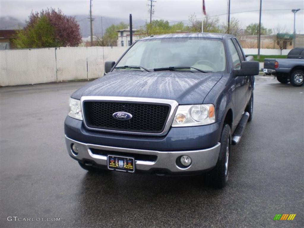 2006 F150 XLT SuperCab 4x4 - Medium Wedgewood Blue Metallic / Tan photo #3