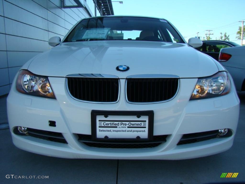 2008 3 Series 328xi Sedan - Alpine White / Beige photo #2