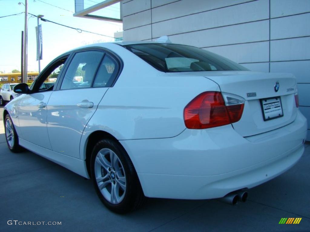 2008 3 Series 328xi Sedan - Alpine White / Beige photo #5