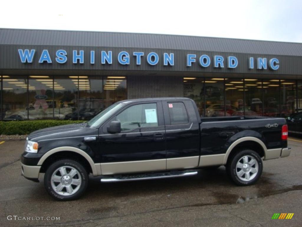 2007 F150 Lariat SuperCab 4x4 - Black / Tan photo #1