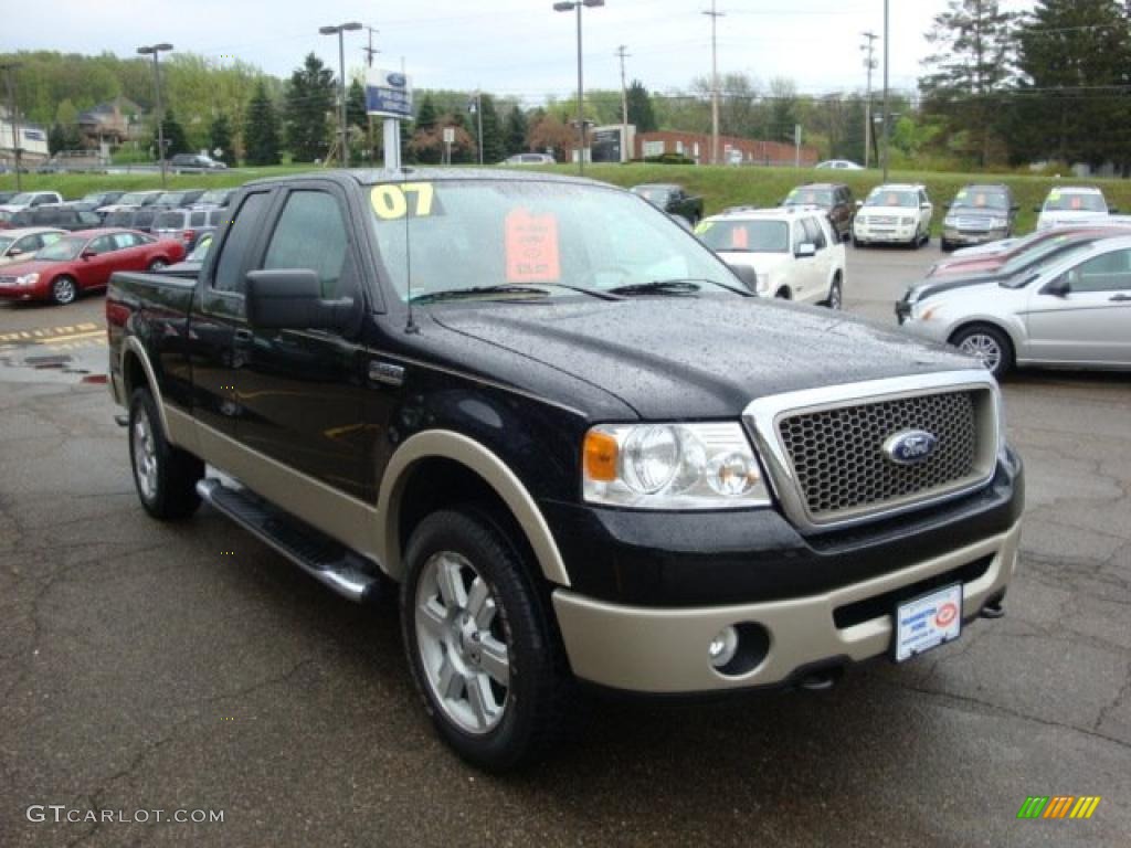 2007 F150 Lariat SuperCab 4x4 - Black / Tan photo #6
