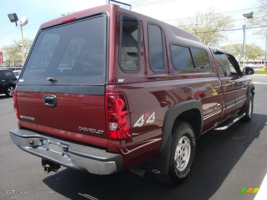 2003 Silverado 1500 LS Extended Cab 4x4 - Dark Carmine Red Metallic / Medium Gray photo #6