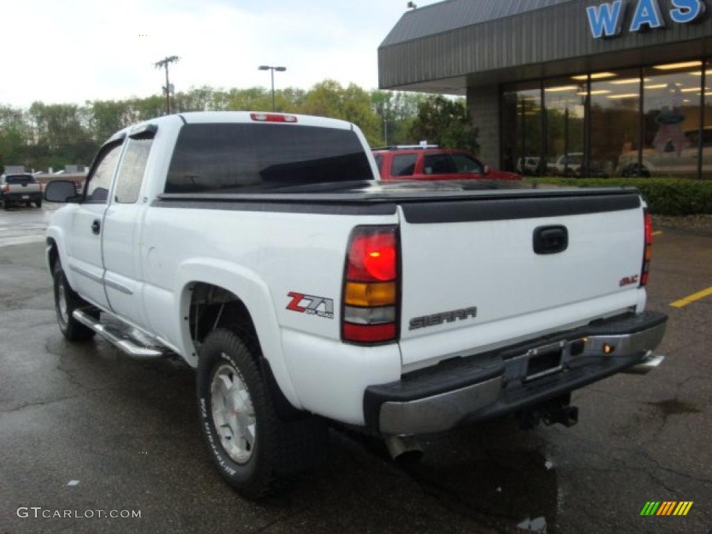 2004 Sierra 1500 SLE Extended Cab 4x4 - Summit White / Dark Pewter photo #2