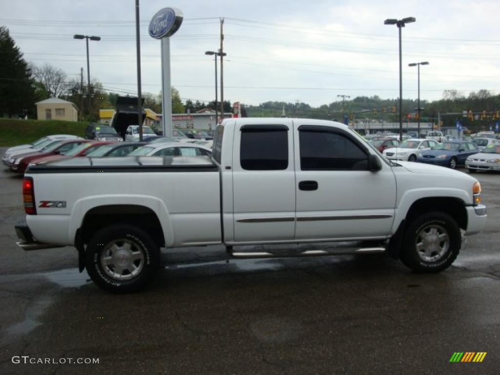 2004 Sierra 1500 SLE Extended Cab 4x4 - Summit White / Dark Pewter photo #5