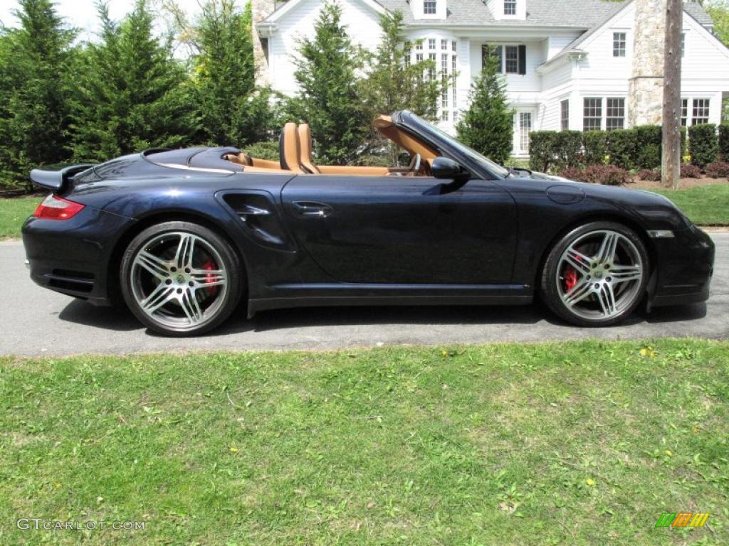 2008 911 Turbo Cabriolet - Midnight Blue Metallic / Natural Brown photo #7