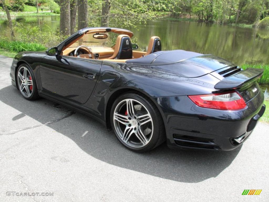 2008 911 Turbo Cabriolet - Midnight Blue Metallic / Natural Brown photo #9