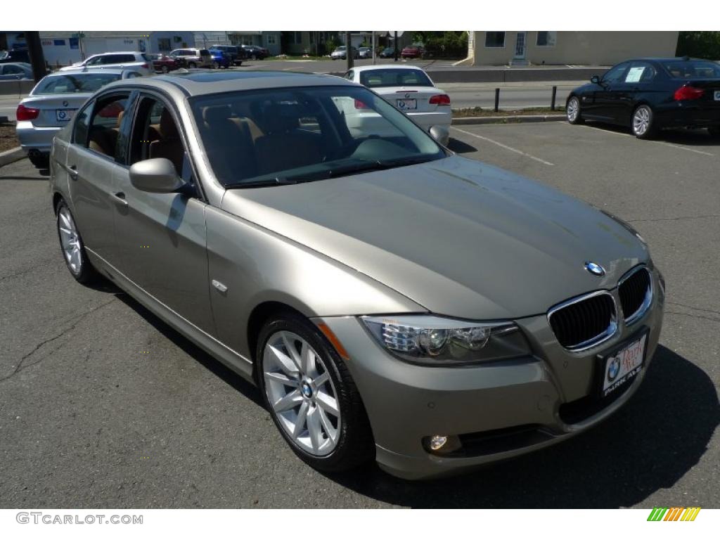 2009 3 Series 328i Sedan - Platinum Bronze Metallic / Saddle Brown Dakota Leather photo #2