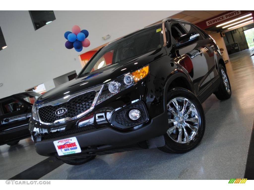 2011 Sorento EX V6 - Ebony Black / Beige photo #2