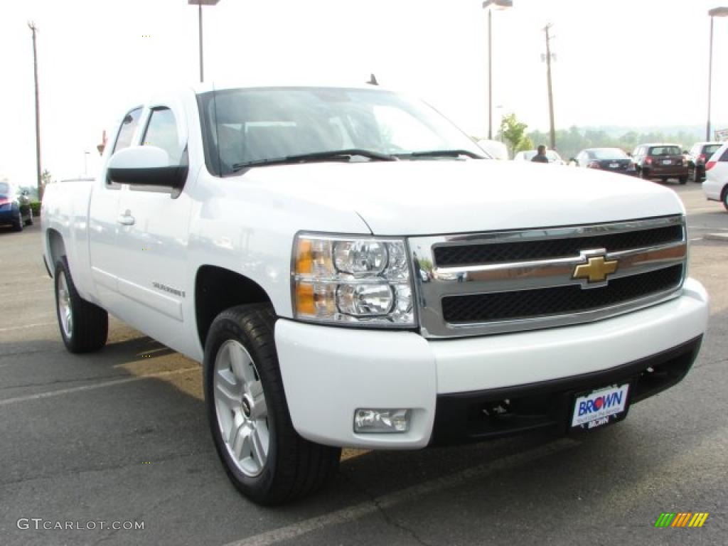2008 Silverado 1500 LTZ Extended Cab 4x4 - Summit White / Light Cashmere/Ebony Accents photo #1