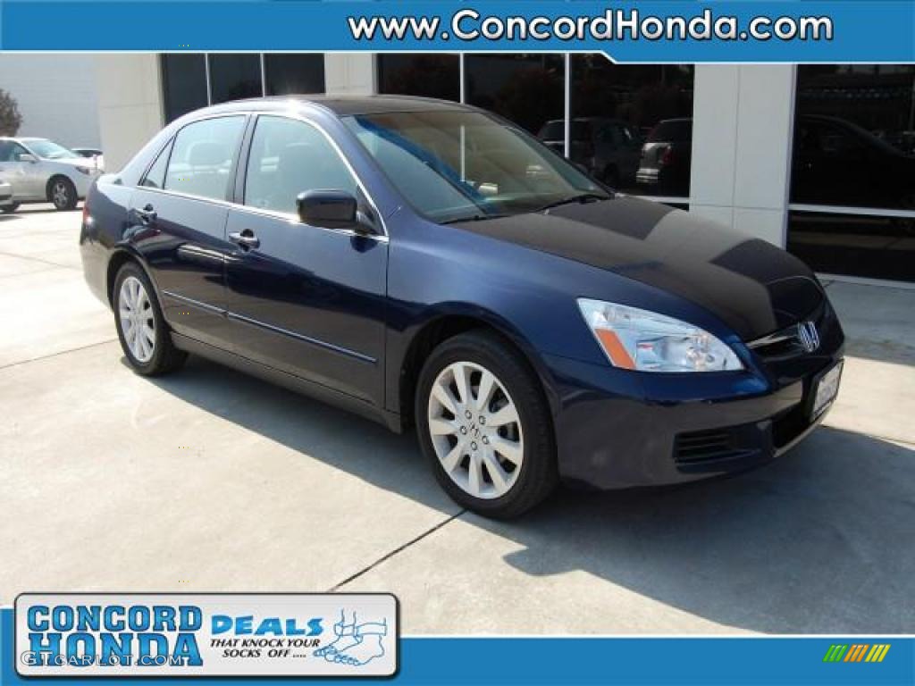 2007 Accord SE V6 Sedan - Royal Blue Pearl / Gray photo #1