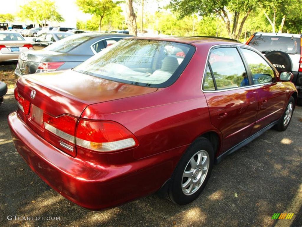 2002 Accord SE Sedan - Firepepper Red Pearl / Ivory photo #2