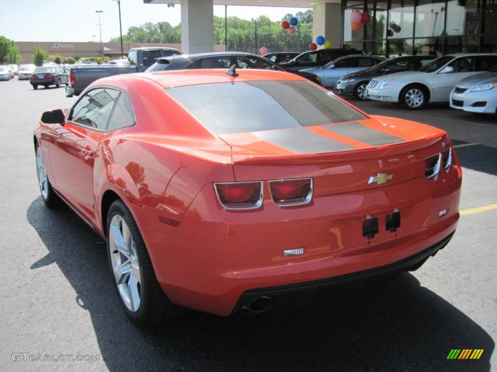 2010 Camaro SS/RS Coupe - Inferno Orange Metallic / Black photo #5