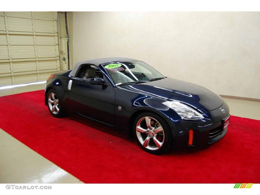 2009 350Z Touring Roadster - San Marino Blue / Frost Leather photo #1