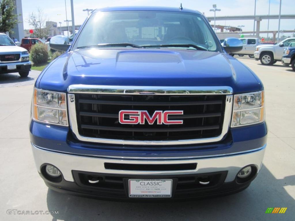 2010 Sierra 1500 SLE Crew Cab - Laser Blue Metallic / Dark Titanium/Light Titanium photo #5