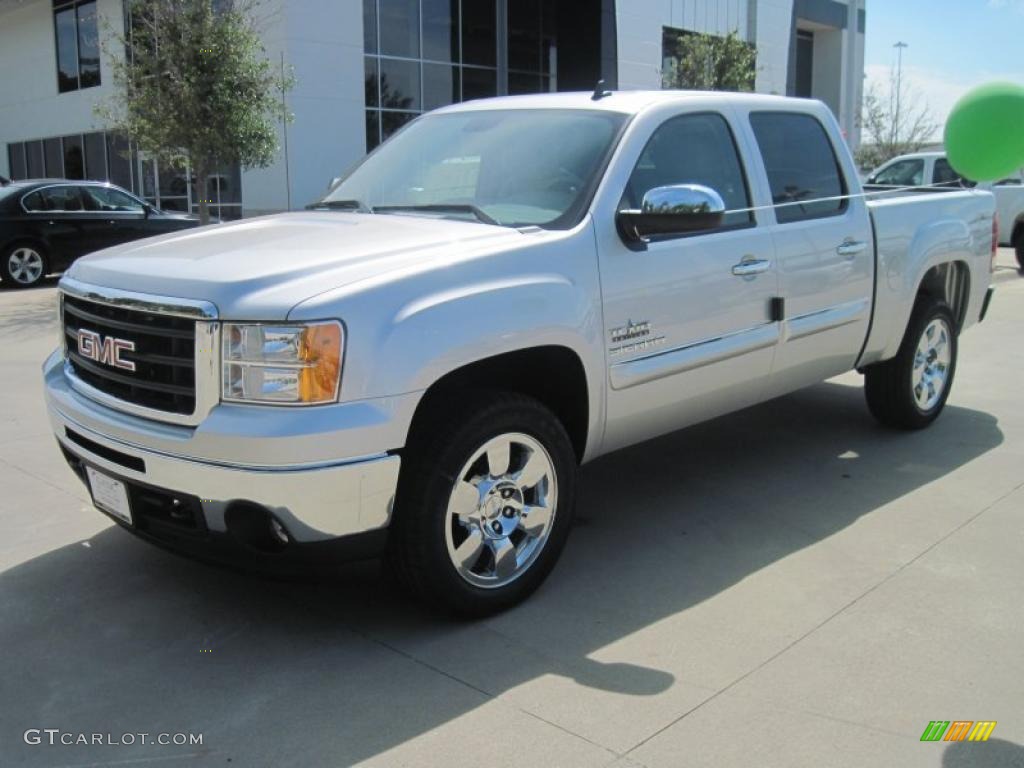 2010 Sierra 1500 SLE Crew Cab 4x4 - Pure Silver Metallic / Dark Titanium/Light Titanium photo #1