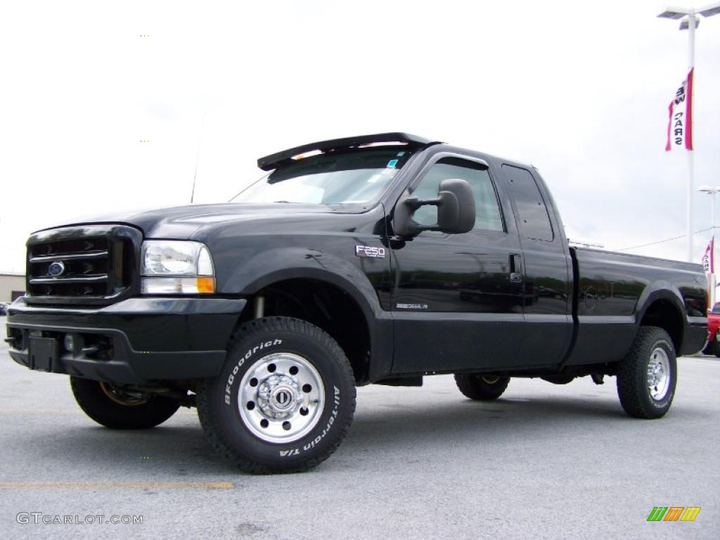 2002 F250 Super Duty XLT SuperCab 4x4 - Black / Medium Flint photo #5