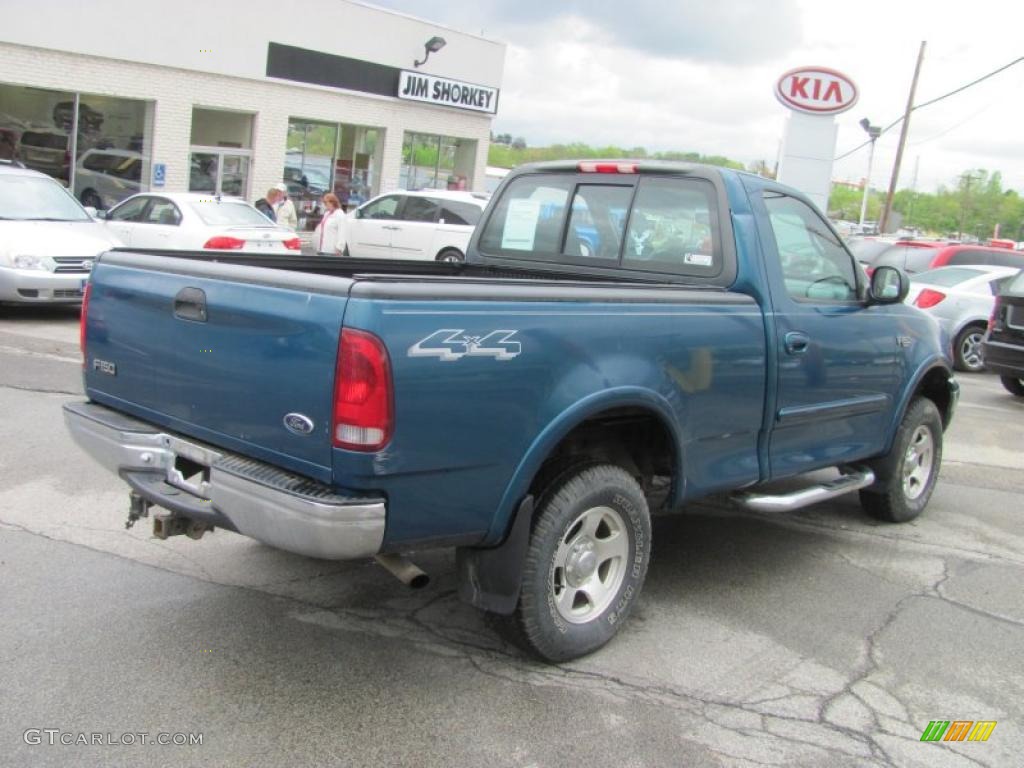 2000 F150 XLT Regular Cab 4x4 - Island Blue Metallic / Medium Graphite photo #3