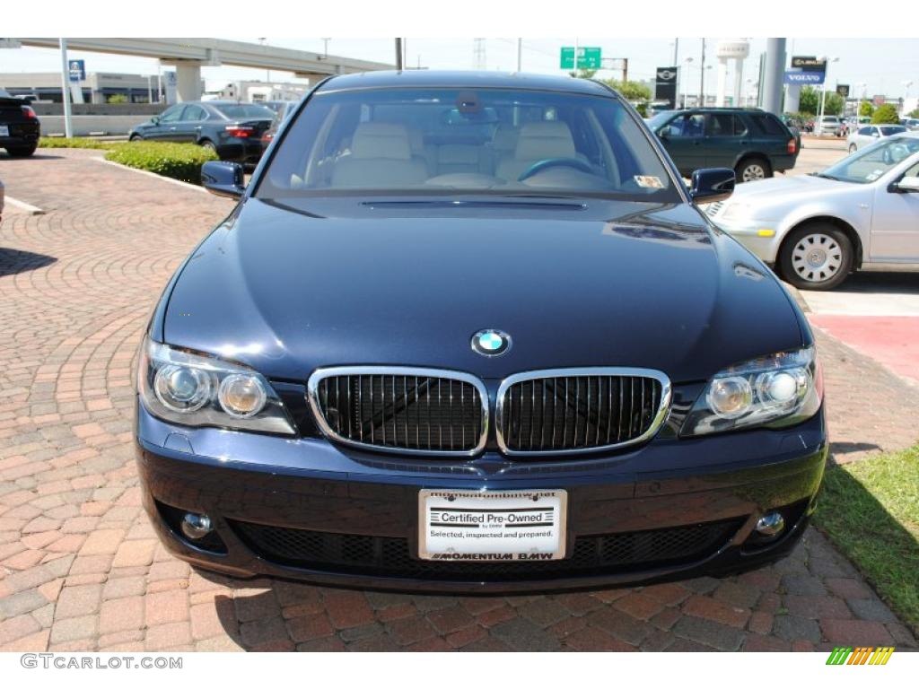 2008 7 Series 750Li Sedan - Monaco Blue Metallic / Cream Beige photo #2