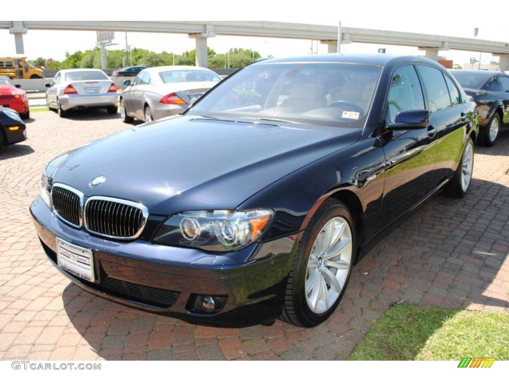2008 7 Series 750Li Sedan - Monaco Blue Metallic / Cream Beige photo #3