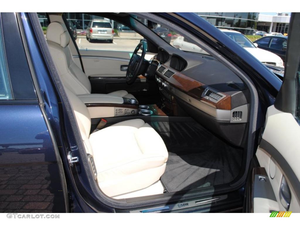2008 7 Series 750Li Sedan - Monaco Blue Metallic / Cream Beige photo #9