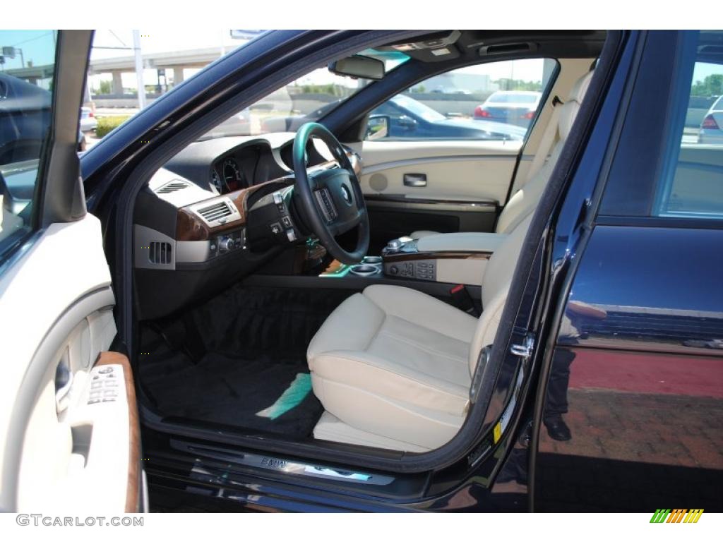 2008 7 Series 750Li Sedan - Monaco Blue Metallic / Cream Beige photo #13