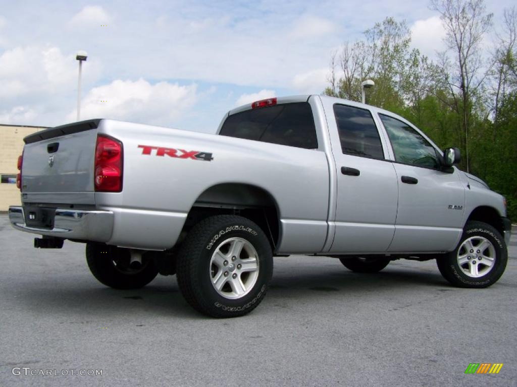 2008 Ram 1500 TRX4 Quad Cab 4x4 - Bright Silver Metallic / Medium Slate Gray photo #7