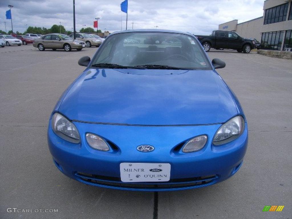 2002 Escort ZX2 Coupe - Bright Atlantic Blue Metallic / Dark Gray photo #7