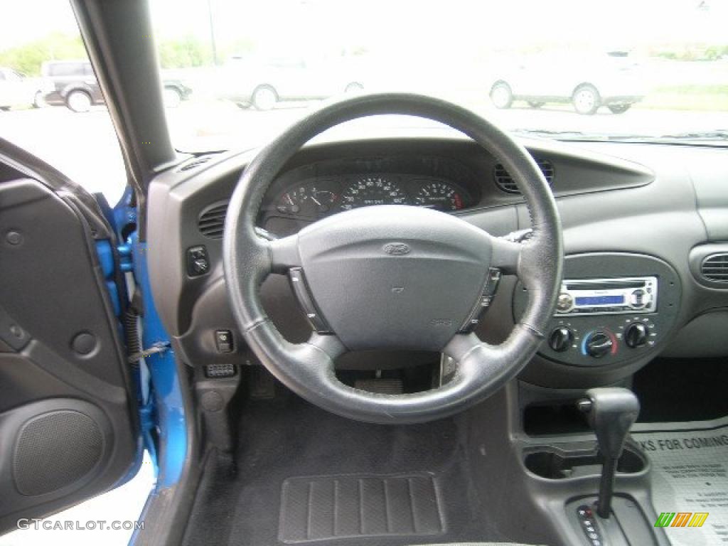 2002 Escort ZX2 Coupe - Bright Atlantic Blue Metallic / Dark Gray photo #11