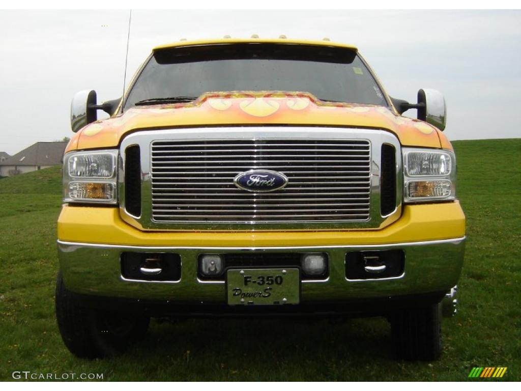 2006 F350 Super Duty Lariat Crew Cab 4x4 Dually - Blazing Yellow / Black photo #8