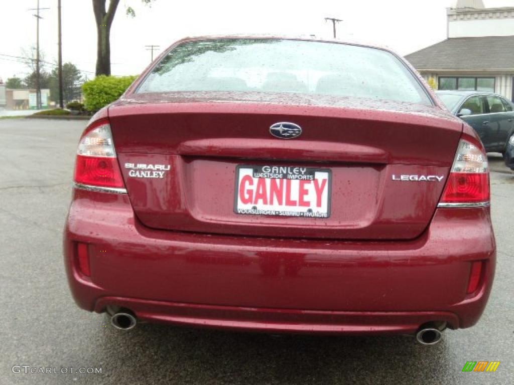 2009 Legacy 2.5i Sedan - Ruby Red Pearl / Off Black photo #4